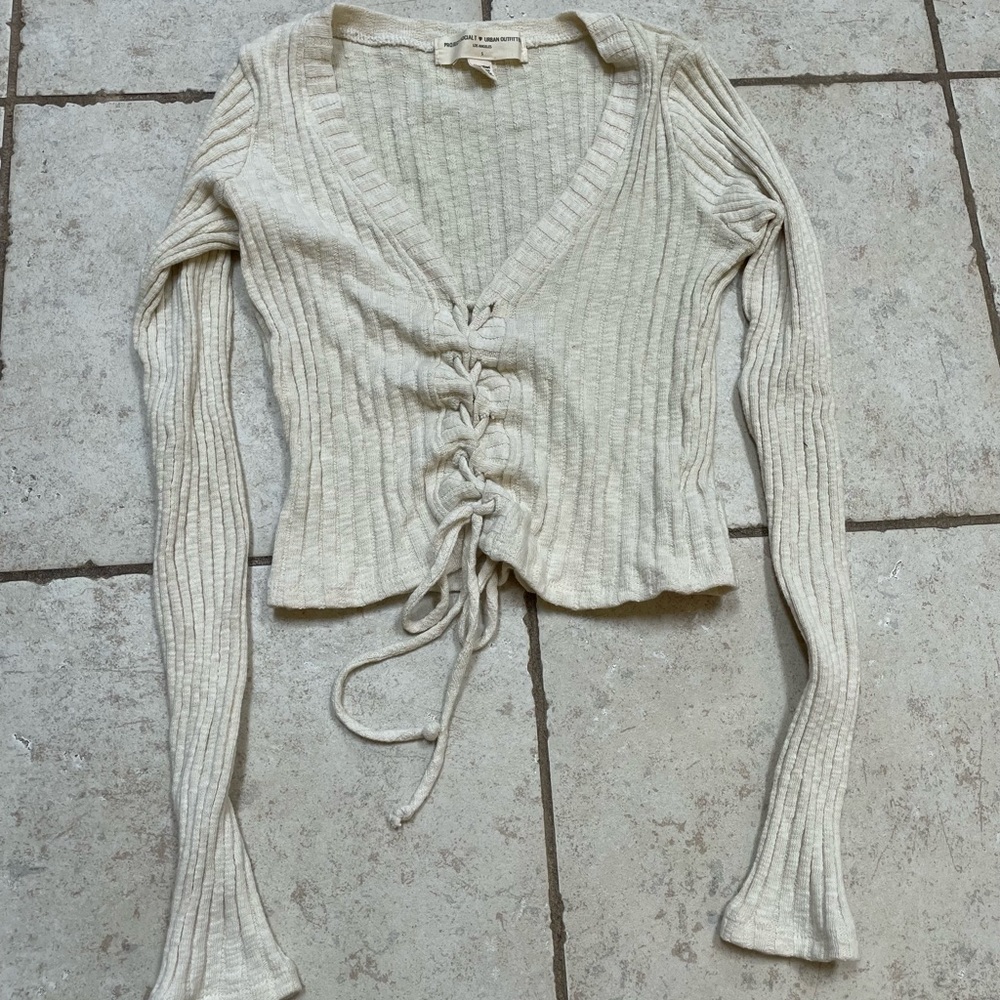 Urban Outfitters Cream Longsleeve Top